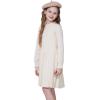 imageWULFUL Girls Sweater Dress Long Sleeve Button Pleated Casual Fall Winter Knit Dresses 512YBeige