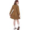 imageWULFUL Girls Sweater Dress Long Sleeve Button Pleated Casual Fall Winter Knit Dresses 512YCoffee