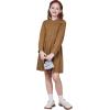 imageWULFUL Girls Sweater Dress Long Sleeve Button Pleated Casual Fall Winter Knit Dresses 512YCoffee