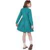 imageWULFUL Girls Sweater Dress Long Sleeve Button Pleated Casual Fall Winter Knit Dresses 512YDiamond Green