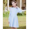 imageWULFUL Girls Sweater Dress Long Sleeve Button Pleated Casual Fall Winter Knit Dresses 512YLight Blue