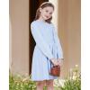 imageWULFUL Girls Sweater Dress Long Sleeve Button Pleated Casual Fall Winter Knit Dresses 512YLight Blue