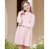 imageWULFUL Girls Sweater Dress Long Sleeve Button Pleated Casual Fall Winter Knit Dresses 512YLight Pink