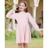 imageWULFUL Girls Sweater Dress Long Sleeve Button Pleated Casual Fall Winter Knit Dresses 512YLight Pink