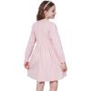 imageWULFUL Girls Sweater Dress Long Sleeve Button Pleated Casual Fall Winter Knit Dresses 512YLight Pink
