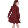 imageWULFUL Girls Sweater Dress Long Sleeve Button Pleated Casual Fall Winter Knit Dresses 512YWine Red