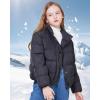 imageWULFUL Girls Winter Puffer Jacket Lightwight Warm Coat ShortBlack