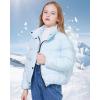 imageWULFUL Girls Winter Puffer Jacket Lightwight Warm Coat ShortBlue
