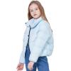 imageWULFUL Girls Winter Puffer Jacket Lightwight Warm Coat ShortBlue