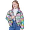 imageWULFUL Girls Winter Puffer Jacket Lightwight Warm Coat ShortGradient Purple