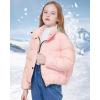 imageWULFUL Girls Winter Puffer Jacket Lightwight Warm Coat ShortPink
