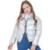 imageWULFUL Girls Winter Puffer Jacket Lightwight Warm Coat ShortSilver