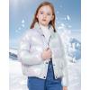 imageWULFUL Girls Winter Puffer Jacket Lightwight Warm Coat ShortSilver
