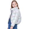 imageWULFUL Girls Winter Puffer Jacket Lightwight Warm Coat ShortSilver