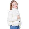 imageWULFUL Girls Winter Puffer Jacket Lightwight Warm Coat ShortWhite