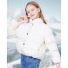 imageWULFUL Girls Winter Puffer Jacket Lightwight Warm Coat ShortWhite