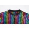 imageWULFUL Kids Boys Varsity Bomber Jacket 70s Disco Costume Party Sequin Metallic JacketsMulticolored