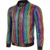 imageWULFUL Kids Boys Varsity Bomber Jacket 70s Disco Costume Party Sequin Metallic JacketsMulticolored