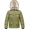 imageWULFUL Kids Boys Winter Coat Detachable Hat Puffer Windbreaker Warm Cotton Jacket Parka Down Outdoor CoatsArmy Green