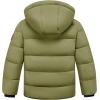 imageWULFUL Kids Boys Winter Coat Detachable Hat Puffer Windbreaker Warm Cotton Jacket Parka Down Outdoor CoatsArmy Green