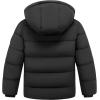 imageWULFUL Kids Boys Winter Coat Detachable Hat Puffer Windbreaker Warm Cotton Jacket Parka Down Outdoor CoatsBlack