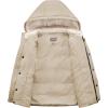 imageWULFUL Kids Boys Winter Coat Detachable Hat Puffer Windbreaker Warm Cotton Jacket Parka Down Outdoor CoatsBrown