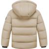 imageWULFUL Kids Boys Winter Coat Detachable Hat Puffer Windbreaker Warm Cotton Jacket Parka Down Outdoor CoatsBrown