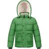 imageWULFUL Kids Boys Winter Coat Detachable Hat Puffer Windbreaker Warm Cotton Jacket Parka Down Outdoor CoatsGreen