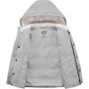 imageWULFUL Kids Boys Winter Coat Detachable Hat Puffer Windbreaker Warm Cotton Jacket Parka Down Outdoor CoatsGrey