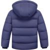 imageWULFUL Kids Boys Winter Coat Detachable Hat Puffer Windbreaker Warm Cotton Jacket Parka Down Outdoor CoatsNavy
