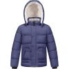 imageWULFUL Kids Boys Winter Coat Detachable Hat Puffer Windbreaker Warm Cotton Jacket Parka Down Outdoor CoatsNavy
