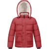 imageWULFUL Kids Boys Winter Coat Detachable Hat Puffer Windbreaker Warm Cotton Jacket Parka Down Outdoor CoatsRed