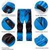 imageWULFUL Kids Waterproof Snow Ski Pants Boys Girls Outdoor Winter Fleece Hiking Insulated Snowboard PantsBlueblack