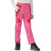 imageWULFUL Kids Waterproof Snow Ski Pants Boys Girls Outdoor Winter Fleece Hiking Insulated Snowboard PantsPeach Blossom Red