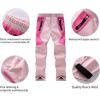 imageWULFUL Kids Waterproof Snow Ski Pants Boys Girls Outdoor Winter Fleece Hiking Insulated Snowboard PantsPink