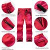 imageWULFUL Kids Waterproof Snow Ski Pants Boys Girls Outdoor Winter Fleece Hiking Insulated Snowboard PantsRedrose Red