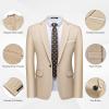 imageWULFUL Mens 2 Piece Slim Fit Suit Set One Button Blazer Jacket Pants Tuxedo Set for Party Wedding and BusinessLight Brown