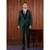 imageWULFUL Mens 2 Piece Slim Fit Suit Set One Button Blazer Jacket Pants Tuxedo Set for Prom Wedding and BusinessDark Green