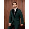 imageWULFUL Mens 2 Piece Slim Fit Suit Set One Button Blazer Jacket Pants Tuxedo Set for Prom Wedding and BusinessDark Green