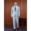 imageWULFUL Mens 2 Piece Slim Fit Suit Set One Button Blazer Jacket Pants Tuxedo Set for Prom Wedding and BusinessLight Blue Light Blue Lapel