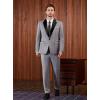 imageWULFUL Mens 2 Piece Slim Fit Suit Set One Button Blazer Jacket Pants Tuxedo Set for Prom Wedding and BusinessLight Grey Black Lapel