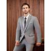 imageWULFUL Mens 2 Piece Slim Fit Suit Set One Button Blazer Jacket Pants Tuxedo Set for Prom Wedding and BusinessLight Grey Light Grey Lapel