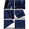 imageWULFUL Mens 2 Piece Slim Fit Suit Set One Button Blazer Jacket Pants Tuxedo Set for Prom Wedding and BusinessNavy