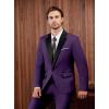 imageWULFUL Mens 2 Piece Slim Fit Suit Set One Button Blazer Jacket Pants Tuxedo Set for Prom Wedding and BusinessPurple
