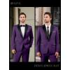 imageWULFUL Mens 2 Piece Slim Fit Suit Set One Button Blazer Jacket Pants Tuxedo Set for Prom Wedding and BusinessPurple