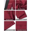 imageWULFUL Mens 2 Piece Slim Fit Suit Set One Button Blazer Jacket Pants Tuxedo Set for Prom Wedding and BusinessRed