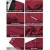 imageWULFUL Mens 2 Piece Slim Fit Suit Set One Button Blazer Jacket Pants Tuxedo Set for Prom Wedding and BusinessRed