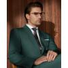 imageWULFUL Mens 2 Piece Suits Slim Fit Two Button Blazer Jacket Pants Set for PartyWedding and BusinessBlackish Green