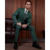 imageWULFUL Mens 2 Piece Suits Slim Fit Two Button Blazer Jacket Pants Set for PartyWedding and BusinessBlackish Green