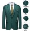 imageWULFUL Mens 2 Piece Suits Slim Fit Two Button Blazer Jacket Pants Set for PartyWedding and BusinessBlackish Green